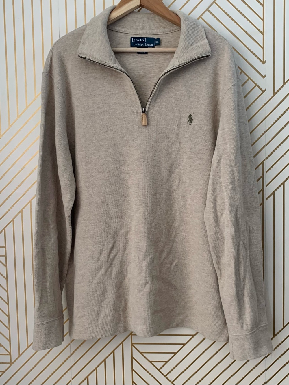 Polo Ralph Lauren 100% Cotton quarter Zip Sweater polo pullover classic preppy